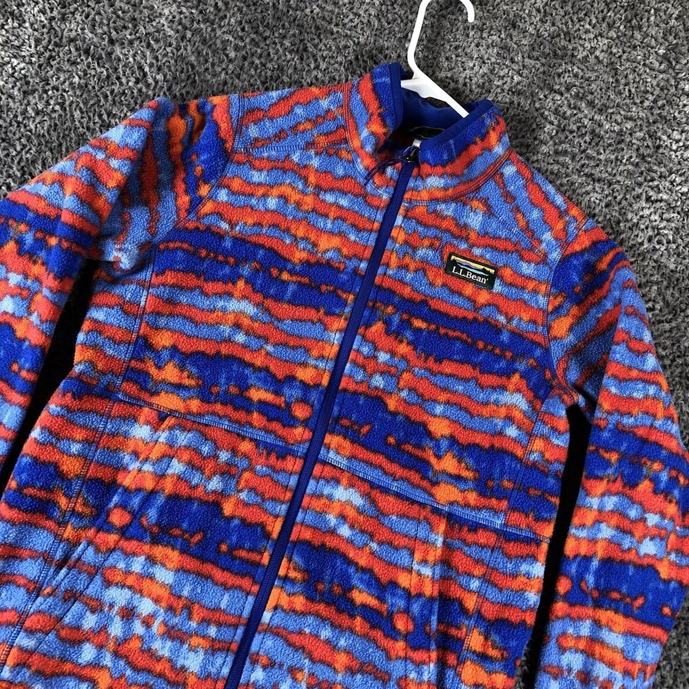 L.L. Bean Jacket Kids 8 Multicolor Fleece Full Zip Striped Hiking Outdoor Winter